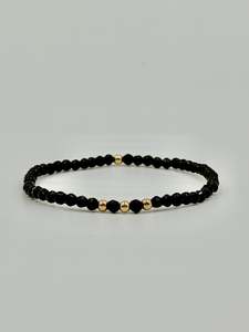 Classic Elegance: DANE Onyx Skinny Bracelet