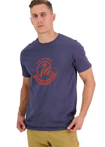 Tops: SWANNDRI Original Print T Steel Red