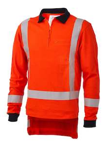 Flame Resistant: Daneunder Flame Resistant LS Hi Vis Polo Zip Pocket