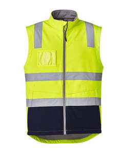 Hi Vis Yellow: SYZMIK Hi Vis Taped Soft Shell Vest Yellow