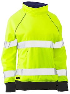 Womens Hi Vis: BISLEY Womens Taped Hi Vis Fleece Yellow