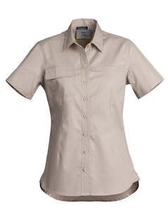 Womens Tops Pants: SYZMIK Womens SS Tradie Shirt Sand