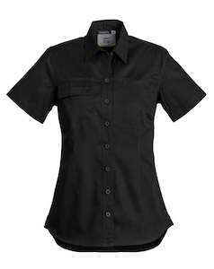 SYZMIK Womens SS Tradie Shirt Black