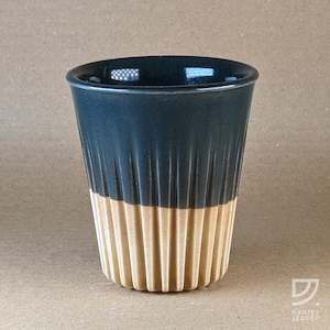 Cups: Coffee Cup - Black & Buff Fluted