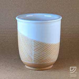 Coffee Cup - Buff Carved Angled Curve