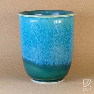 8oz 230ml: Coffee Cup - Turquoise Curve