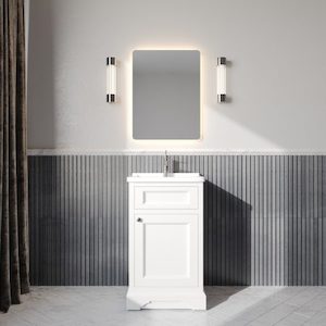 Burlington 520mm Solid Wood Floor-Standing Vanity – Hampton Series – Matte White