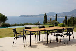 Outdoor Dining Seating Range: ReCLIPS Dining Chair - Black Frame with Black Aluminium Armrests