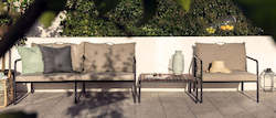 Level Outdoor Lounge Suite: AVON Lounge Chair, Ash Sunbrella Heritage (50% Recycled content) fabric