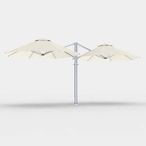 cantilevered umbrella: SHADOWSPEC UNITY™ OCTAGON DUO 2.5m & 3.0m Multi-Canopy Rotating Cantilever Umbrellas