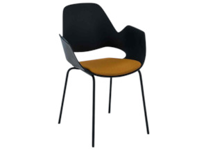 HOUE - FALK Indoor Dining Armchair // Padded Seat with Metal tube legs
