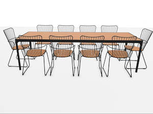 Houe Furniture: HOUE - FOUR 270x90 Table & 10 x PAON Chairs Setting