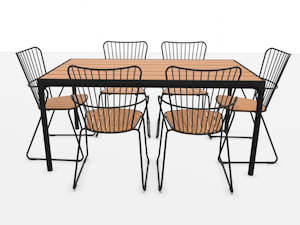 HOUE - FOUR 160x90 Table & 6 x PAON Chairs Setting
