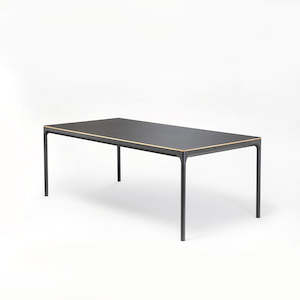 FOUR DINING TABLE 205cm // Black linoleum // Oak edge