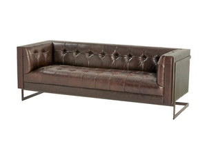 Churchill Leather Sofa - Chestnut darbyandgrey