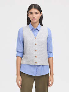 Nice Things: Openwork Cashmere Vest - Grey