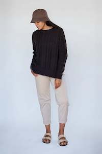 Maxted Soft Touch Cable Pullover- Chocolate