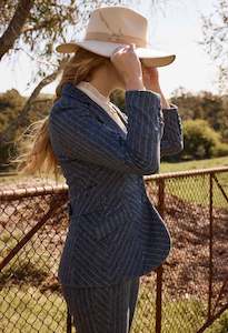 Once Was: Oaklyn Chevron Stripe Panelled Blazer