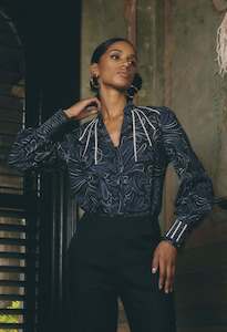 New Arrivals: Adela Embroidered Print Linen Viscose Blouse