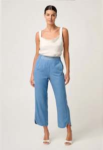 Bottoms: Astra Tencil High Waist Pant in Blue Ash