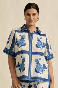 Out Of Stock: Pixel Top - Azure Collage