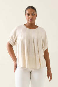Ingrid Pleat Top - Canvas