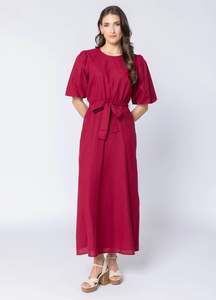 Sparkling Dress - Merlot Linen