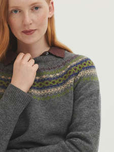 Wool Jumper with Jacquard Fretwork