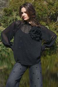 Tops: Sew Fancy Blouse - Black