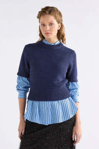 ELK Luft Lurex Knit Top-Navy/Copper