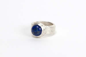 Rings: Silver Top Cocktail Ring - Lapis Lazuli