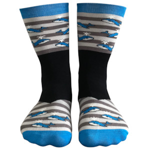 Hidden Soles Work Socks: Hidden Whales (Size M)