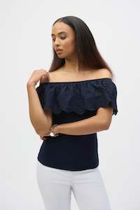 New Arrivals 1: 252134 Off-Shoulder Silky Knit & Lace Top