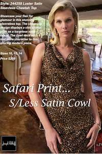 The Shirt Collection: 244258 Luster Satin Sleevless Cheetah Top