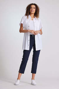The Shirt Collection: 8195 Rouched Cap Sleeve Shirt
