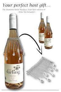 D0036 Crystal Champagne Bottle Necklace