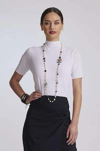 Paula Ryan Collection: 8984 Stretch Mesh Polo Tee