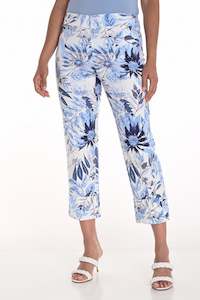 The Pant Collection Summer Winter: 251244 Flat Band Floral Print Cuff Pant