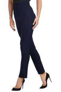 082 DEEP NAVY Slim Leg Two Way Stretch Basque Pant