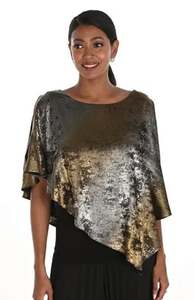 Frank Lyman: 259128 Gold Foil Shimmer Evening Top