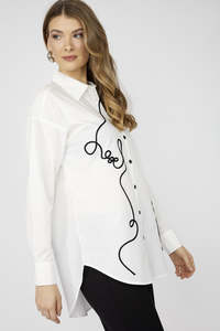 Frank Lyman: 251556 Linier Line Print Shirt