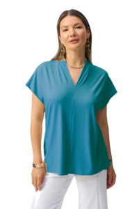 All Sale Items: 251286 COASTAL BLUE Soft Cap Sleeve Easy Fit V Neck