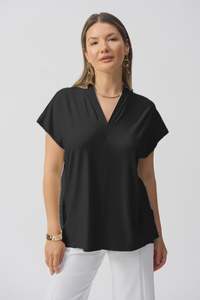 All Sale Items: 251286 BLACK Soft Cap Sleeve Easy Fit V Neck
