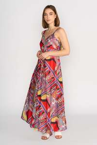 All Sale Items: K1067 Cleopatra Print Cotton Gala Dress