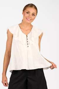 All Sale Items: K5095 Ivory Contrast Stitch Breeze Top
