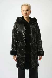 253926B - Black Reversible Faux Mink Coat