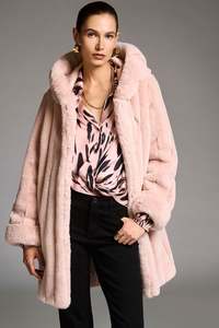 253926P - Pink Reversible Faux Mink Coat