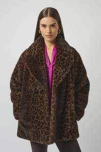 253937  Chocolate Leopard Fur Coat