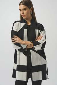 253901 Geometric Jacquard Cardigan Coat
