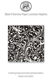 817182 MDW Black Florentine Paper Luncheon Napkins